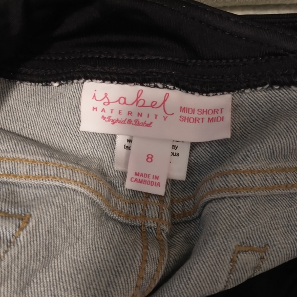 Isabel Maternity Midi Shorts - Full Belly Panel - Picture 3 of 3